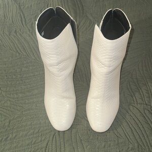 Chinese Laundry White Textured Ankle Booties